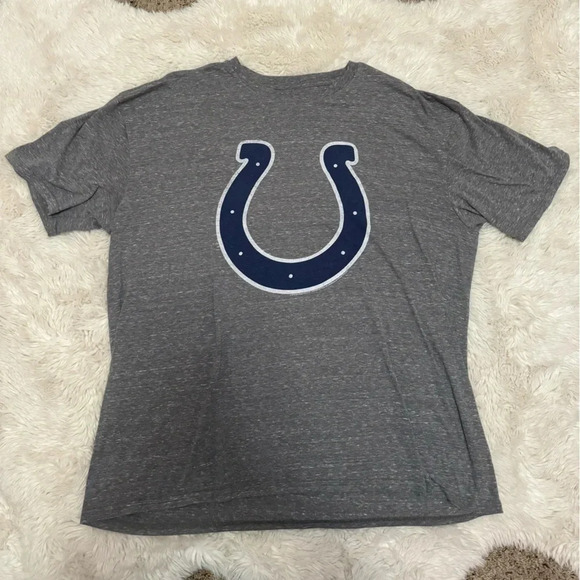 NFL Colts men’s gray short sleeve tshirt team apparel with horseshoe on front - Picture 1 of 4